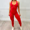 Strappy-back Athletic Jumpsuit