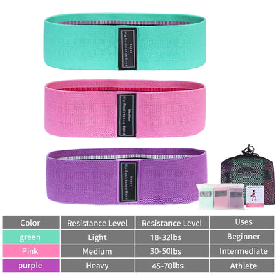 3 PCS Fabric Resistance Hip Booty Bands