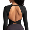 Long Sleeve Open Cross Back Top