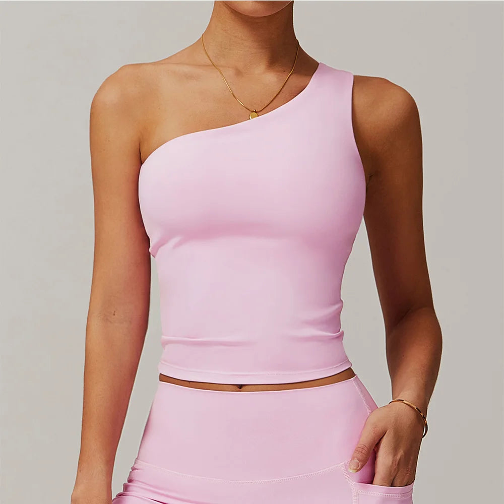 One Shoulder Yoga Top