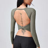 Long Sleeve Open Cross Back Top