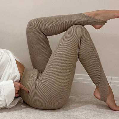 Ribbed cashmere-blend stirrup leggings